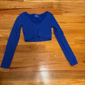 GAP Royal Blue Long Sleeve Crop Top